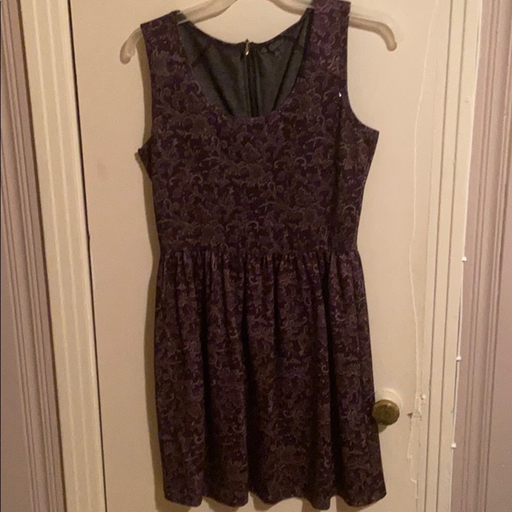 *SOLD* Purple Paisley Fit and Flare Dress